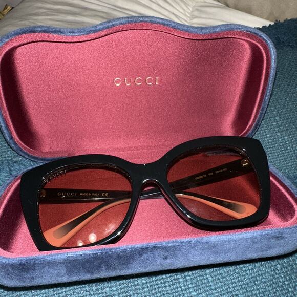 Authentic Gucci RARE Sunglasses Black Pink GG0912S 55 19 145 Oversized With Case - Picture 14 of 14